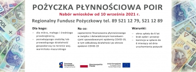 Nabór wniosków o udzielenie &quot;Pożyczki Płynnościowej POIR Oś 6 (2021)&quot;